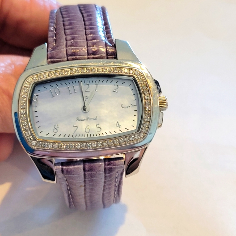 Lucien Piccard Swiss Stauer Purple Crocodile Leather Watch